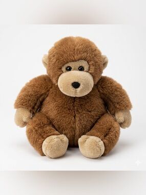 Vintage 1982 Darwin Plush Monkey Brown Stuffed Animal Toy Soft Korea